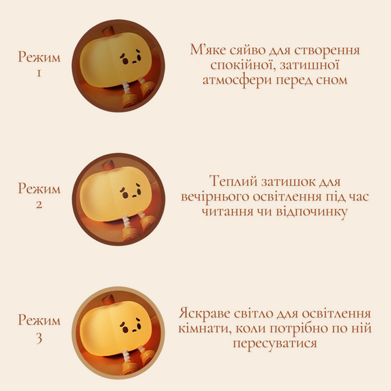 Силіконовий нічний світильник "Гарбузик" Pumpkin | Зображення 3