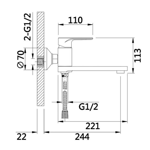 Змішувач для ванни Qtap Jay QTJAY260BLM45548 Black Matt | Зображення 7