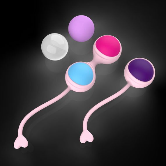 Набір вагінальних кульок Every Night Toys Lorinda рожевий з різнокольоровими кульками Sex Aura | Зображення 2