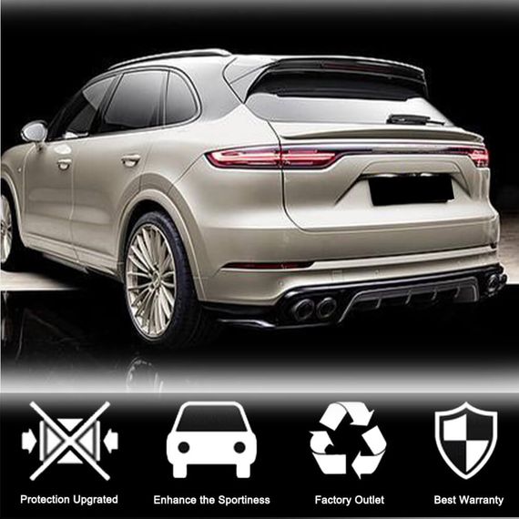 Диффузор заднего бампера (2018-2023, Карбон) для Porsche Cayenne 2018- гг | Зображення 2