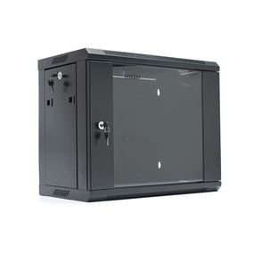 Шафа Merlion 9U, 600x350x500 (ШxГxВ) мм загартоване скло, чорна, сталь 1, 2мм