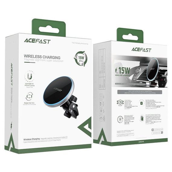 Автотримач з БЗП Acefast D3 magnetic wireless Silver | Зображення 4