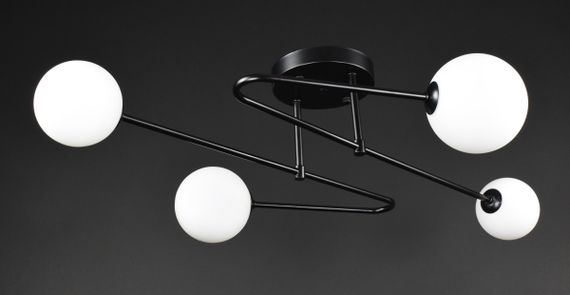 Люстра стельова на 4 лампочки 27898 Чорний 25х60х80 см.