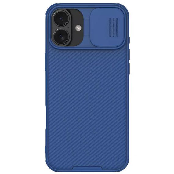 Карбоновая накладка Nillkin CamShield Pro Magnetic для Apple iPhone 16 (6.1") Blue