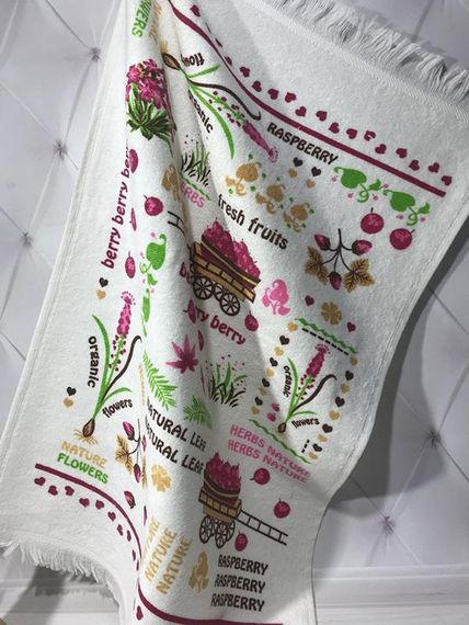 Набор кухонных полотенец Фрукты 12 шт 40х60 махра велюр