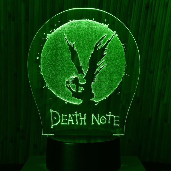 Акриловый светильник-ночник Тетрадь Смерти зеленый tty-n000302