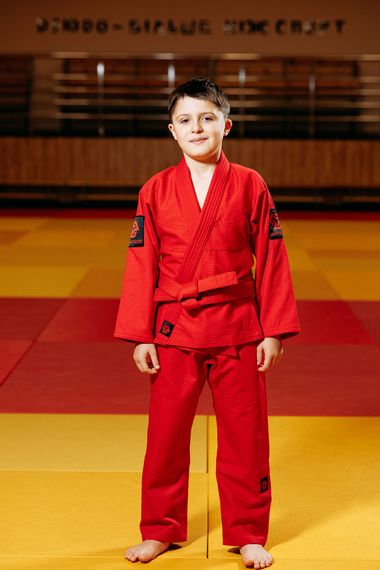 Кімоно для грепплінгу червоне, TM "Kintayo", 130 зріст, щільність 350 гр/м.кв.