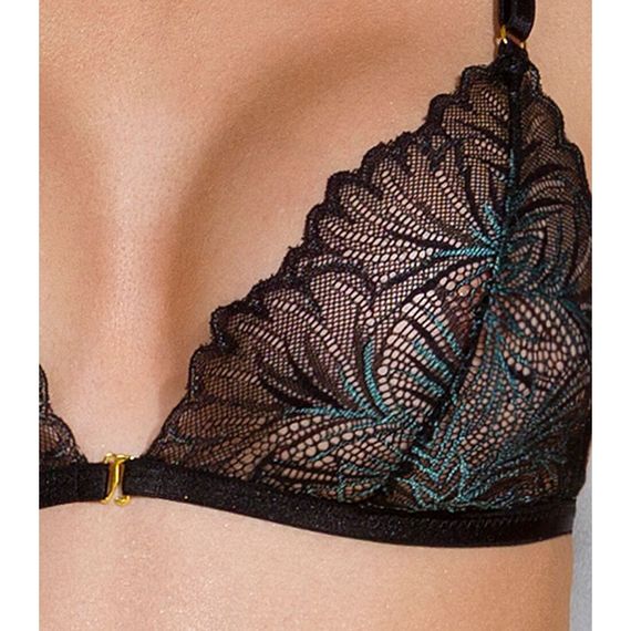 Комплект з відкритим доступом Passion DELIENA SET L/XL black, ліф, стрінги, пояс для панчіх | Зображення 5