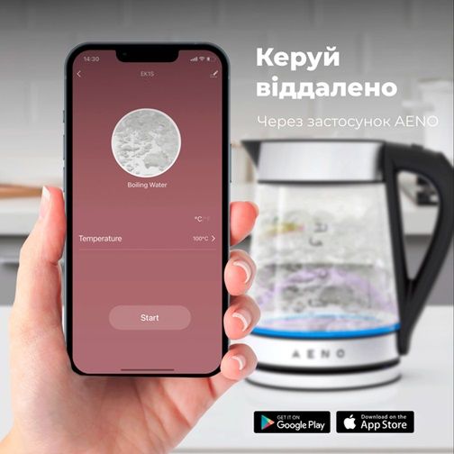 Електрочайник AENO AEK0001S 1.7 л сріблястий | Зображення 2