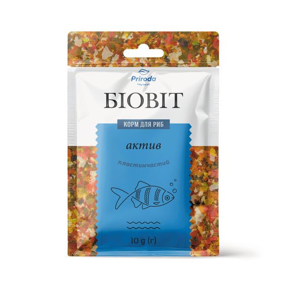Корм Природа Біовіт Актив для дорослих акваріумних риб пластинчатий 10 г