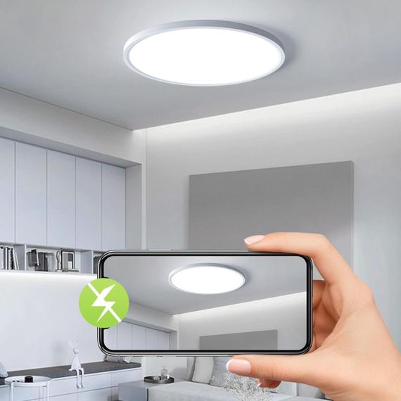 Світильник світлодіодний стельовий OTREN, 24 Вт, денне біле світло, 4500 К, IP44, водонепроникний, 2 шт. | Зображення 5