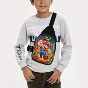Сумка через плече дитяча Супер Маріо 29х17 см сумка слінг для хлопчика (02191)