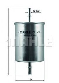 Фільтр палива MAHLE ORIGINAL KL79 на VW GOLF Mk III (1H1)