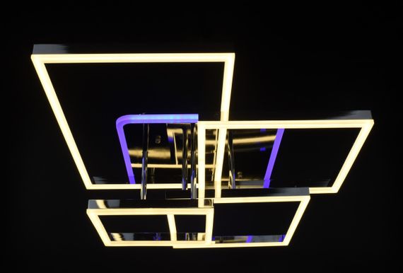 Люстра світлодіодна стельова LED світильник для квартири на стелю лед з пультом 26185 Хром 17х56х71 см. | Зображення 8