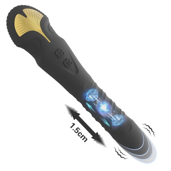 Вибратор красного цвета с телескопическими движениями (9 режимов, USB) | Зображення 4