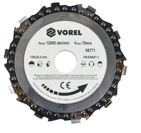 Диск ланцюговий по дереву для шліфмашини Ø-125мм VOREL-08771