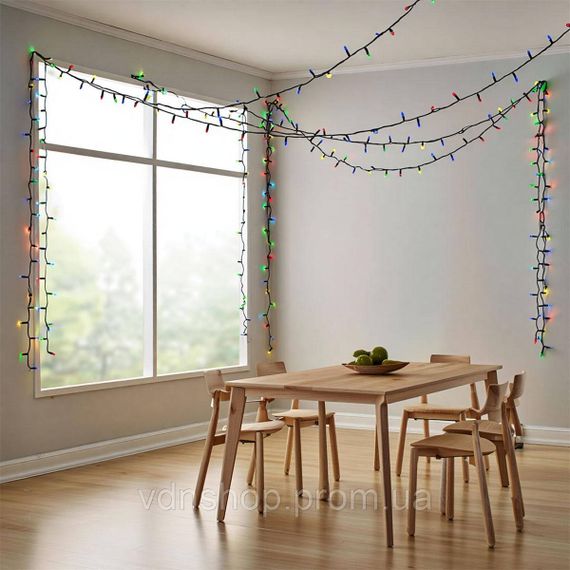 Новогодняя гирлянда уличная 50 м 500 LED с солнечной батареей черный провод Мультиколор SB500L50MBML | Зображення 4