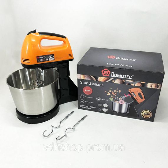 Міксер зі швидкостями і насадками Domotec R6637O 250 W, Міксер для хлібного тіста TV-36