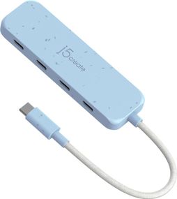 Хаб J5create JCH345EC-N USB-C на 4 USB-С, блакитний