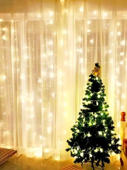 Святкова гірлянда завіса "Штора" на вікно 200LED 3х2м Мультикольоровий колір діодів теплий USB | Зображення 1