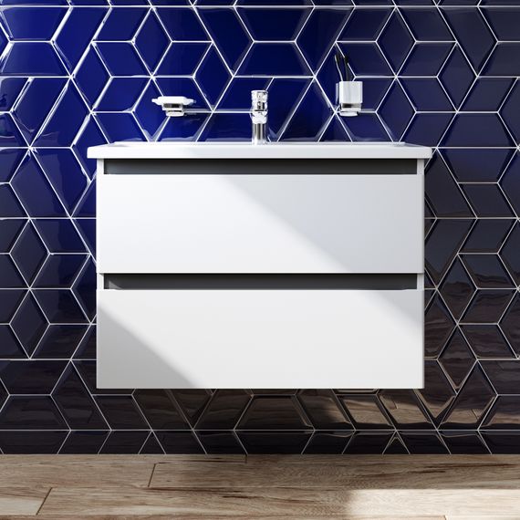 Тумба підвісна AM.PM X - Joy 80 см білий глянець з умивальником (M85-FHX0802-WC0802WG38) | Зображення 8