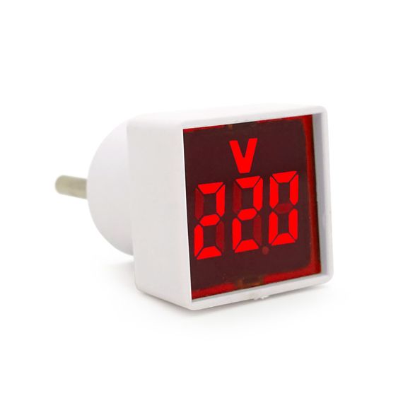Цифровий вольтметр LED-102, діапазон вимірів 50-380V, Red, 30х30х52мм