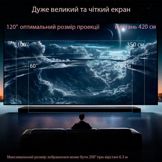 Проектор Full HD 1920x1080 XPRO PANOPLUS APM з яскравістю 600 ANSI Lm (Q11_10599) | Зображення 6