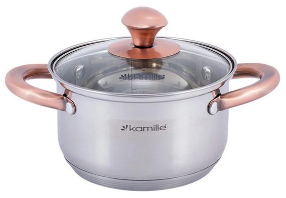 Каструля Kamille Catalin 4.5л з нержавіючої сталі з мірною шкалою