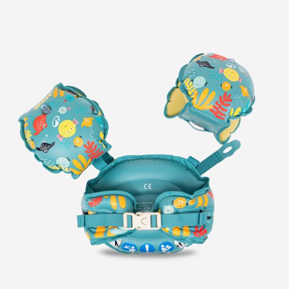 Пояс з нарукавниками Tiswim адаптивний для дітей 15-30 кг блакитний з принтом - One Size | Зображення 4