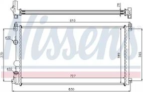 Радіатор охолодження двигуна NISSAN INTERSTAR, OPEL MOVANO, NISSENS (63824A)