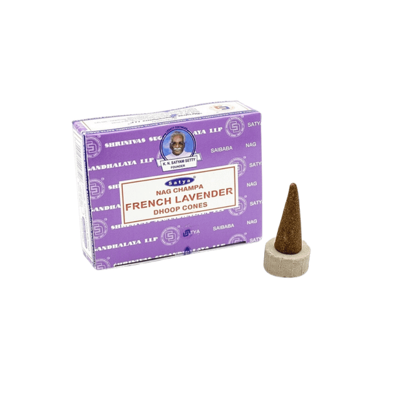Ароматичні конуси French Lavender  Французька Лаванда 12 шт. в уп. Satya 8904234409351