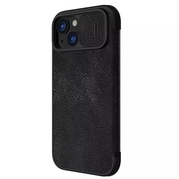 Шкіряний чохол-книжка Nillkin Qin Pro Camshield для Apple iPhone 15 (6.1") Чорний | Зображення 1