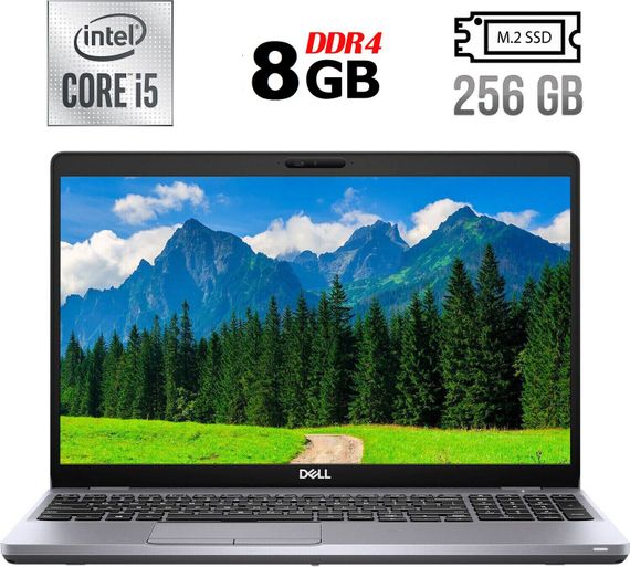 Ноутбук Б-класс Dell Latitude 5510 / 15.6" (1920x1080) IPS / Intel Core i5-10210U (4 (8) ядра по 1.6 - 4.2 GHz) / 8 GB DDR4 / 256 GB SSD M.2 / Intel UHD Graphics / WebCam / USB 3.2 / HDMI / Windows 10 б/у