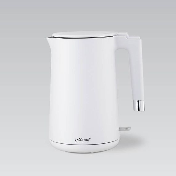 Електрочайник Maestro MR-026-WHITE, 1.7 л, 1800 Вт, з подвійними стінками