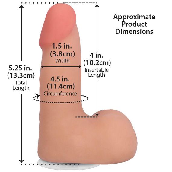 Фалоімітатор Doc Johnson The Realistic Cock ULTRASKYN - 5 Inch with Balls Vanilla Sex Aura | Зображення 4