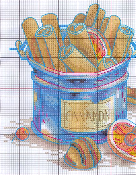 Набор для вышивания крестиком по нанесённой на канву схеме "Cinnamon". AIDA 14CT printed, 28*21 см | Зображення 3