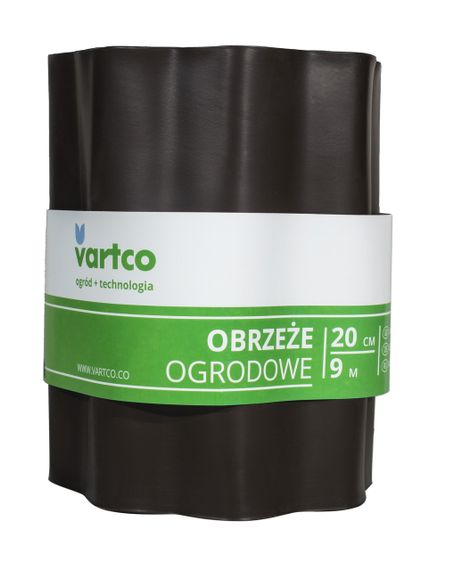 Бордюрная  лента 20 см 9 метров коричневая VARTCO (Польша) садовая пластиковая