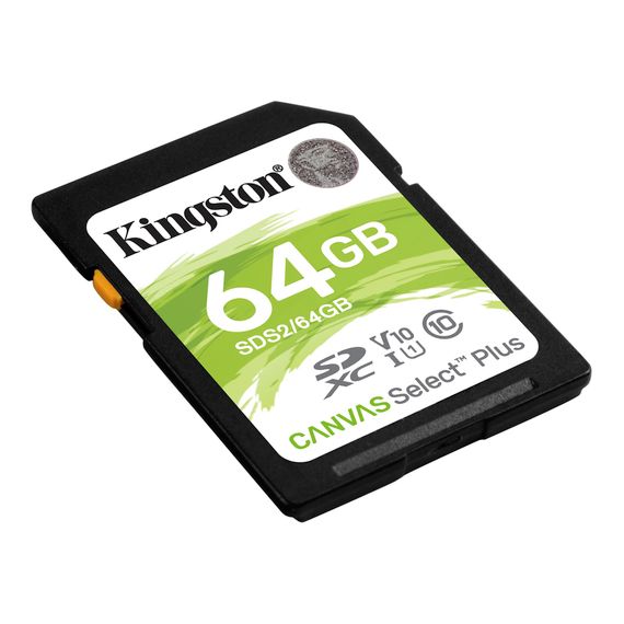 Kingston Canvas Select Plus SD [Карта пам'яті SD 64GB C10 UHS-I R100MB/s] (SDS2/64GB) | Зображення 1