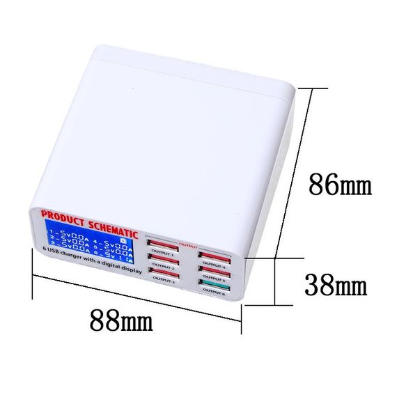 Зарядная станция WLX-896 USB2.0 (5xUSB 5V/8A, 1xUSB QC3.0) | Зображення 5