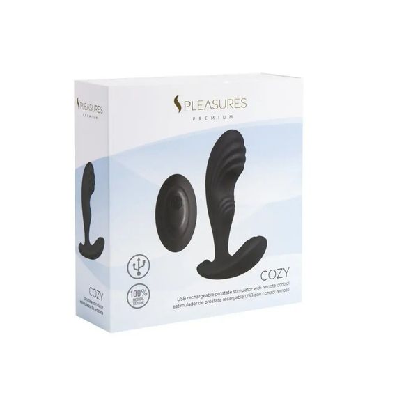 Вібромасажер простати S Pleasures Premium Cozy, чорний, з рельєфною головкою, 10 режимів | Зображення 4