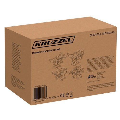 Ігровий набір конструктор динозаври в кейсі Kruzzel 24723 із шурупокрутом | Зображення 9