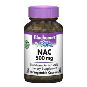 Ацетилцистеїн Bluebonnet Nutrition NAC (N-Ацетил-L-Цистеин) 500 mg 30 Caps