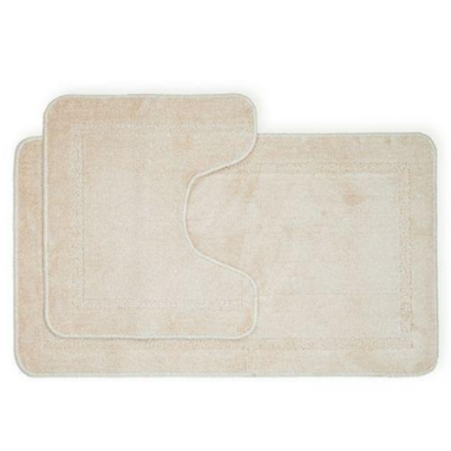 Набір килимків для ванної кімнати 2шт 57*100см+57*50см U-виріз Абстракція Joy молочний тафтинг Дариана | Зображення 3