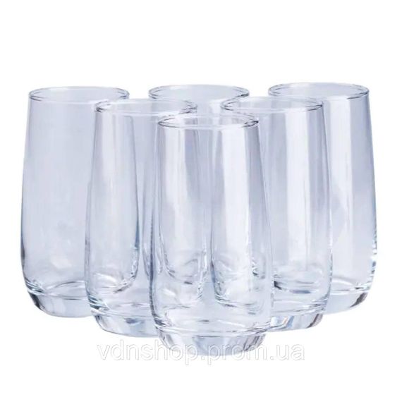 Набір склянок 6 штук по 360 мл прозорий HP557 | Зображення 2