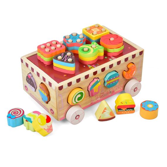 Дерев'яна іграшка Центр розвиваючий MD 0893 сортер, фігурки солодощі | Зображення 3