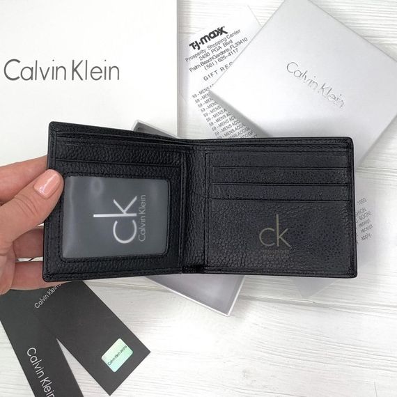 Чоловічий брендовий  гаманець Calvin Klein Lux Чорний | Зображення 1