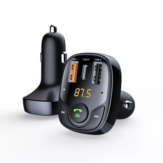 Автомобільний зарядний пристрій з функцією трансмітера FM Launcher Power PD-01 2USB+Type-C, FM модулятор | Зображення 3