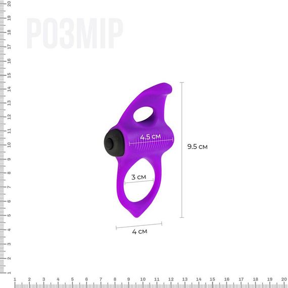 Ерекційне віброкільце Adrien Lastic Lingus MAX Violet з язичком для стимуляції клітора | Зображення 1