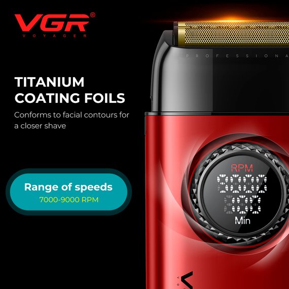Набор VGR STEPLERSS RPO 4 IN 1 RED, машинка для стрижки, триммер, электробритва, фен | Зображення 5