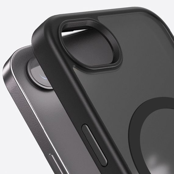 TPU+PC чохол Metal Buttons with MagSafe Colorful для Apple iPhone 16e (6.1") Чорний / Black | Зображення 3